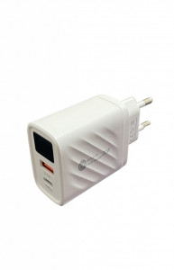Incarcator rapid, cu afisaj pentru telefoane mobile, fast charger Pd + USB 20W