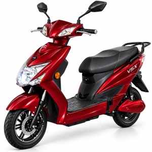 Scuter Electric, Baterie Detasabila, Fara Permis, Voltarom SX, 220 W, visiniu, autonomie pana la 60km