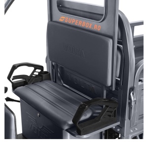 Triciclu Electric, fara permis, Motor 3900W, Volta, VT5, cu cabina, 25km/h, 120km autonomie, Voltarom Hercules, gri