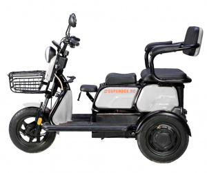 Triciclu Electric, fara permis, Motor 1000W, 2-3 locuri, APEC APM2, Autonomie 36km, Omologat RAR