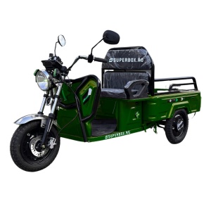 Triciclu Electric Voltarom, SuperBox, SPX1, Fara Permis, cu treapta de forta, motor 1600W, viteza maxima 25 km pe ora autonomie pana la 60 km, verde