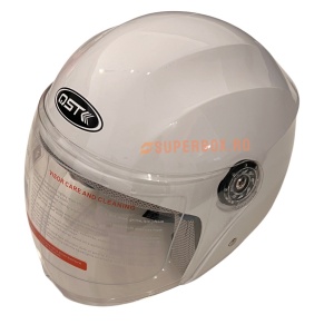 Casca moto/scuter unisex, cu vizor, marime universala 56-62cm, alb, SUPERBOX