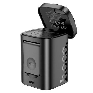 Încărcător Wireless Hoco CQ20 3-în-1 pentru iPhone, Apple Watch și AirPods – 15W, Negru