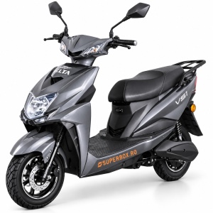 Scuter Electric 1500W - 2000W, Voltarom VS1, Fara permis, 72V, 20Ah, viteza maxima 25 Km pe ora, Gri, Autonomie pana la 80 Km