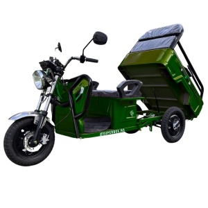 Triciclu Electric Voltarom, SuperBox, SPX1, Fara Permis, cu treapta de forta, motor 1600W, viteza maxima 25 km pe ora autonomie pana la 60 km, verde