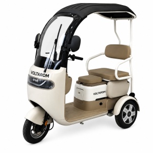 Triciclu electric Voltarom VM2, 1000 W, baterie Li-Ion 60V 20Ah, autonomie pana la 42 km, 25 km/h, crem