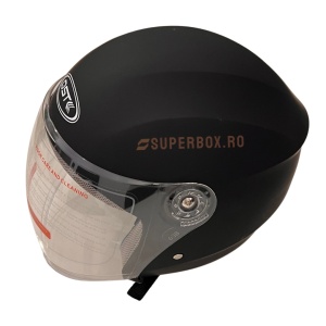 Casca moto/scuter unisex, cu vizor, marime universala 56-62cm, negru mat, SUPERBOX
