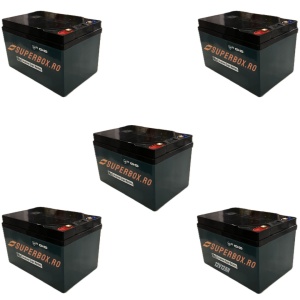 Set 5 baterii cu surub, 12V total 48V 12-15Ah compatibile cu scuterul electric RDB DUNAREA.