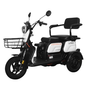 Triciclu Electric, Fara Permis, Motor 1000W, Voltarom APM2 Alb, Autonomie pana la 36km, viteza maxima 25 km pe ora, Omologat RAR