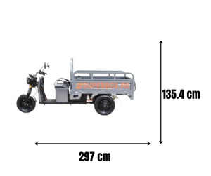 Triciclu Electric, 25km/h, fara permis, Motor 3900W, Volta VT5, (Voltarom Hercules), 60km autonomie, Gri