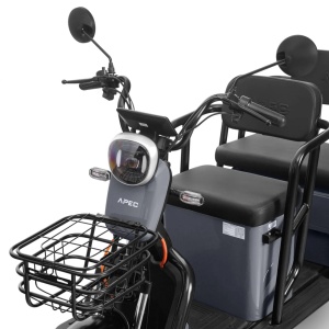 Triciclu electric Voltarom APM5, 60V, 20 AH, 1000W, fara permis, 25km/h, Gri, autonomie pana la 40km