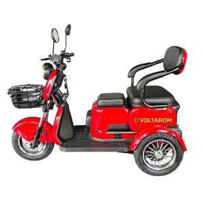 Triciclu Electric Voltarom SPX5, 2000W, Alarma, Autonomie pana la 60km, viteza maxima 25 km pe ora, Rosu