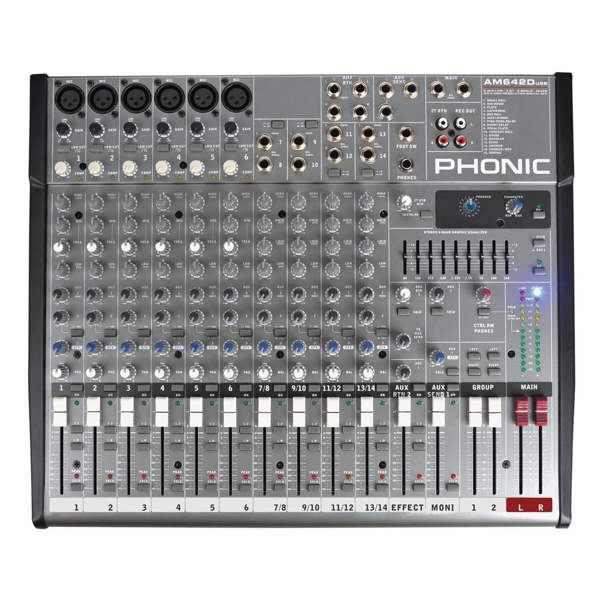 Mixer Analog Phonic AM 642D USB