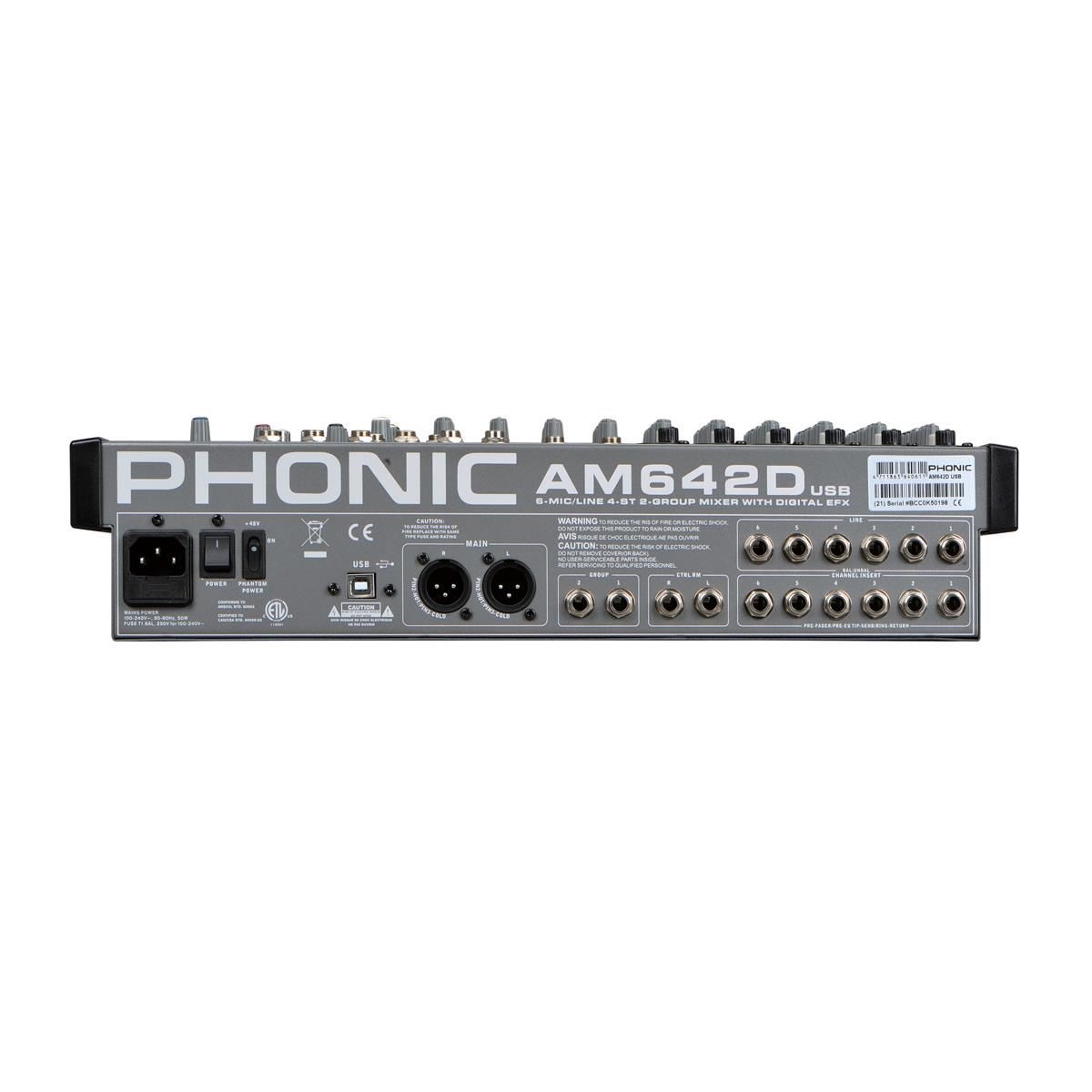 PHONIC AM642D USB オーディオミキサー Mixer Analog Phonic AM 642D USB