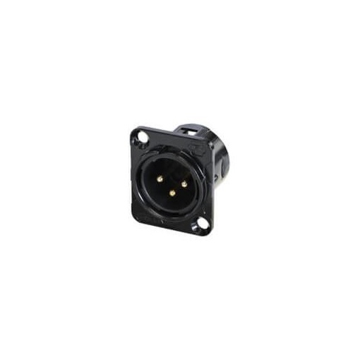 Conector XLR tată cu 3 pini de panou Rean RC3MDL-B