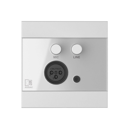 Audac Panou de perete universal - Microfon & intrare linie - 80 x 80 mm - ALB