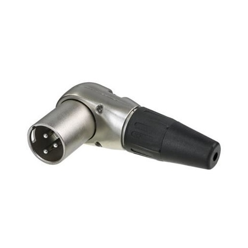 Conector XLR tată la 90º cu 3 pini Rean RC3MR