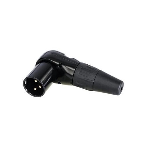 Conector XLR tată la 90º cu 3 pini Rean RC3MR-B