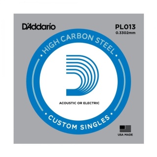 Coardă individuală chitară D’Addario PL013 – Plain Steel .013