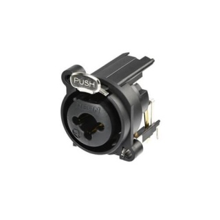 Conector Combo XLR 3 Poli Jack 6.3 mm 3 Poli Stereo De Panou Rean RCJ10FA-H