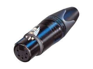 Conector XLR 5 pini Neutrik NC5FXX-B mamă negru. pini auriți