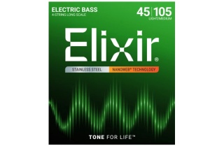 Corzi chitară bass Elixir Nanoweb 45-105 Long Scale