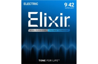 Corzi chitară electrică Elixir Polyweb 09-42 – Super Light Nickel Plated Steel