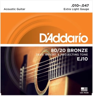 Set Corzi Chitara Acustica - Extra Light - D'Addario EJ10
