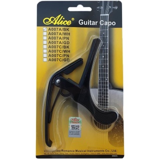 Capodastru Chitară Alice A007A Negru – Metalic, Fixare Rapidă pentru Chitare Clasice
