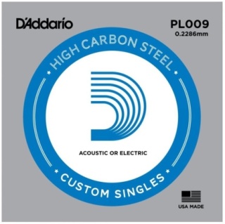 Coardă individuală chitară D’Addario PL009 – Plain Steel .009