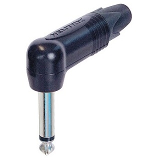 Conector Jack 6.3 mm Neutrik NP2RX-BAG unghi 90° mono