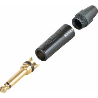 Conector Jack 6.3 mm Neutrik NP2X-B mono aurit negru - Img 2