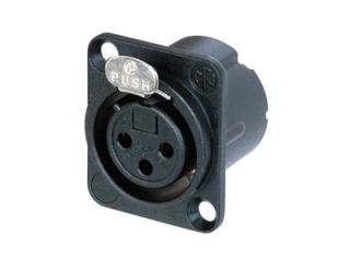 Conector XLR Mamă Panou Neutrik NC3FD-LX-B Aurit
