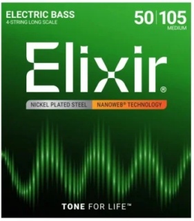 Corzi chitară bass Elixir Nanoweb 50-105 Medium Long Scale