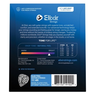 Corzi chitară electrică Elixir Optiweb 11-49 Medium – Nickel Plated Steel - Img 3