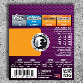 Elixir 12-56 80/20 Bronze Nanoweb - Corzi Chitara Acustica - Img 2