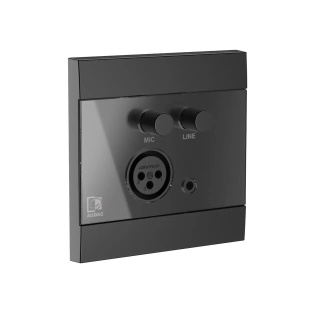 Audac Panou de perete universal - Microfon & intrare linie - 80 x 80 mm - NEGRU - Img 3
