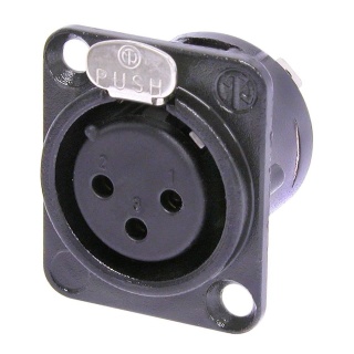 Conector de Panou XLR Mama cu 3 Pini Neutrik NC3FD-L-B-1