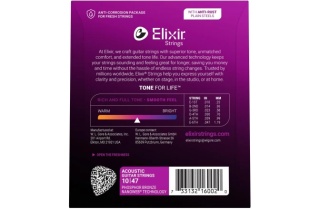 Corzi chitară acustică Elixir Phosphor Bronze Nanoweb 10-47 Extra Light - Img 2