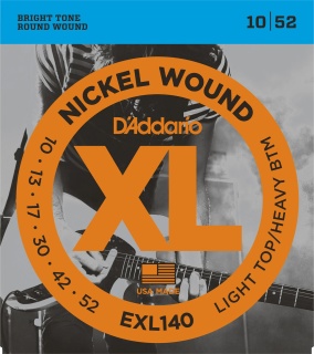 Corzi chitară electrică D’Addario EXL140 Regular Light Top / Heavy Bottom – 10-52