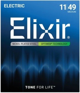 Corzi chitară electrică Elixir Optiweb 11-49 Medium – Nickel Plated Steel
