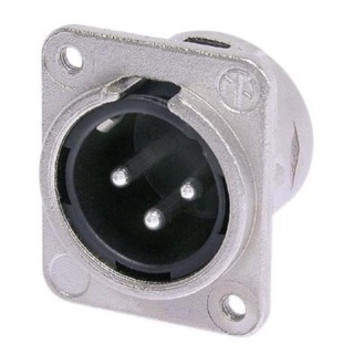 Conector XLR Tata de Panou cu 3 Pini Neutrik NC3MDM3-L-1