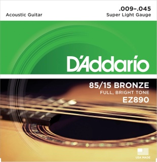 Corzi chitară acustică D’Addario EZ890 Super Light – 09-45