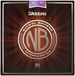 Corzi chitară acustică D’Addario Nickel Bronze NB1152 Custom Light 11-52