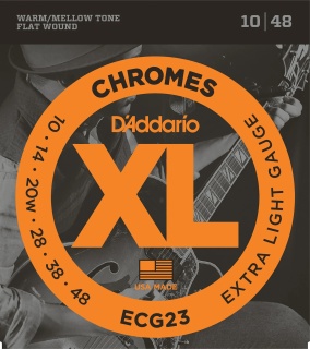 Corzi chitară electrică D’Addario ECG23 Chromes Jazz Light 10-48 – Flat Wound