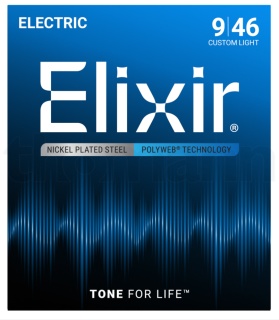Corzi chitară electrică Elixir Polyweb 09-46 – Super Light / Medium Nickel Plated Steel