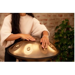 handpan Do# minor cu 9 note aurit vintage instrument de percutie terapie