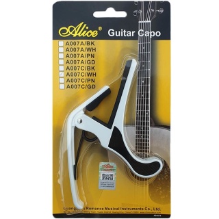 Capodastru chitară Alice A007C Alb – capo metalic pentru chitară
