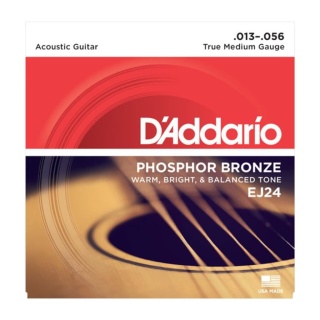 Corzi chitară acustică D’Addario EJ24 Phosphor Bronze True Medium – 13-56