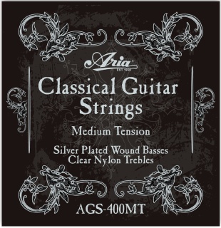 Corzi chitară clasică Aria AGS-400MT Medium Tension – set corzi nylon
